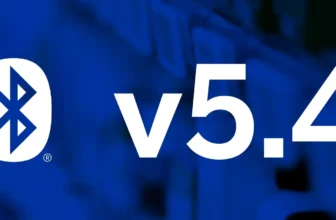 Illusztráció a Bluetooth 5.4 technológia képességeiről, beleértve a tömeges eszközkezelést, alacsony fogyasztást és biztonságos adatátvitelt